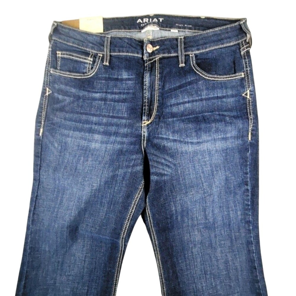 Ariat Jeans Womens 34L Blue Rascal Slim Trouser High Rise Bootcut Wide Leg 34x34